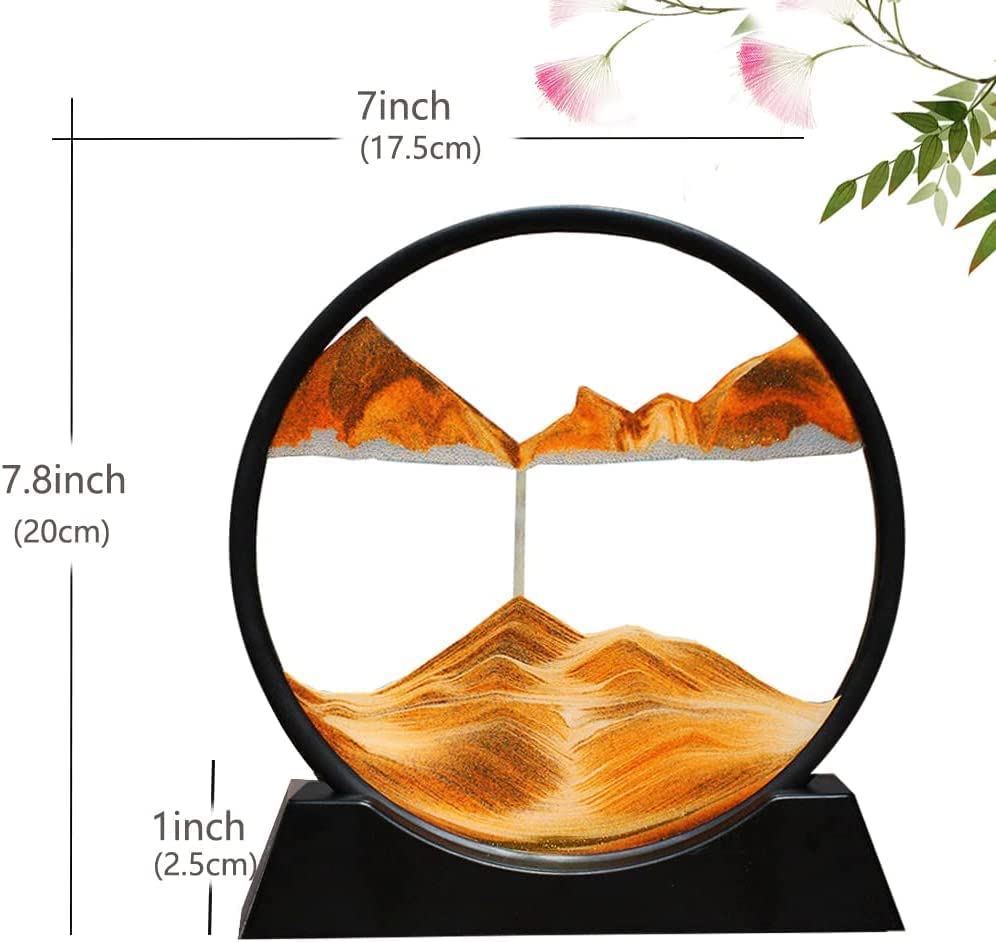 Moving Sand Art Picture Round Glass 3D Deep Sea Sandscape in Motion Display Flowing Sand Frame Relaxing Desktop Home Office Work Decor (7 Inch, Multicolour) Moving Sand Art Picture Round Glass 3D Deep Sea Sandscape in Motion Display Flowing Sand Frame Relaxing Desktop Home Office Work Decor (7 Inch, Multicolour)